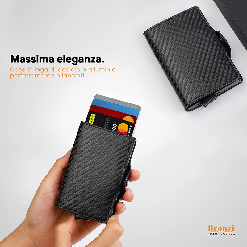 Portafoglio uomo popup In Carbonio Store Bronzi