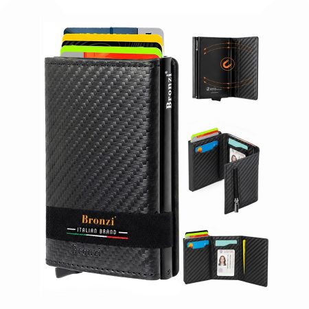Portafoglio uomo - chiusura magnetica e portamonete Carbon