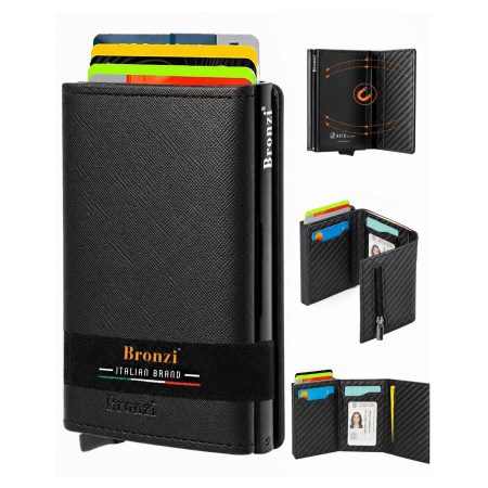 Portafoglio - PopUp Saffiano Nero Zip