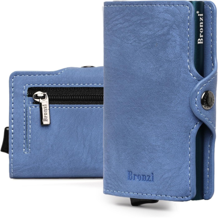 Portafoglio - PopUp Blu Chiaro Pelle Zip